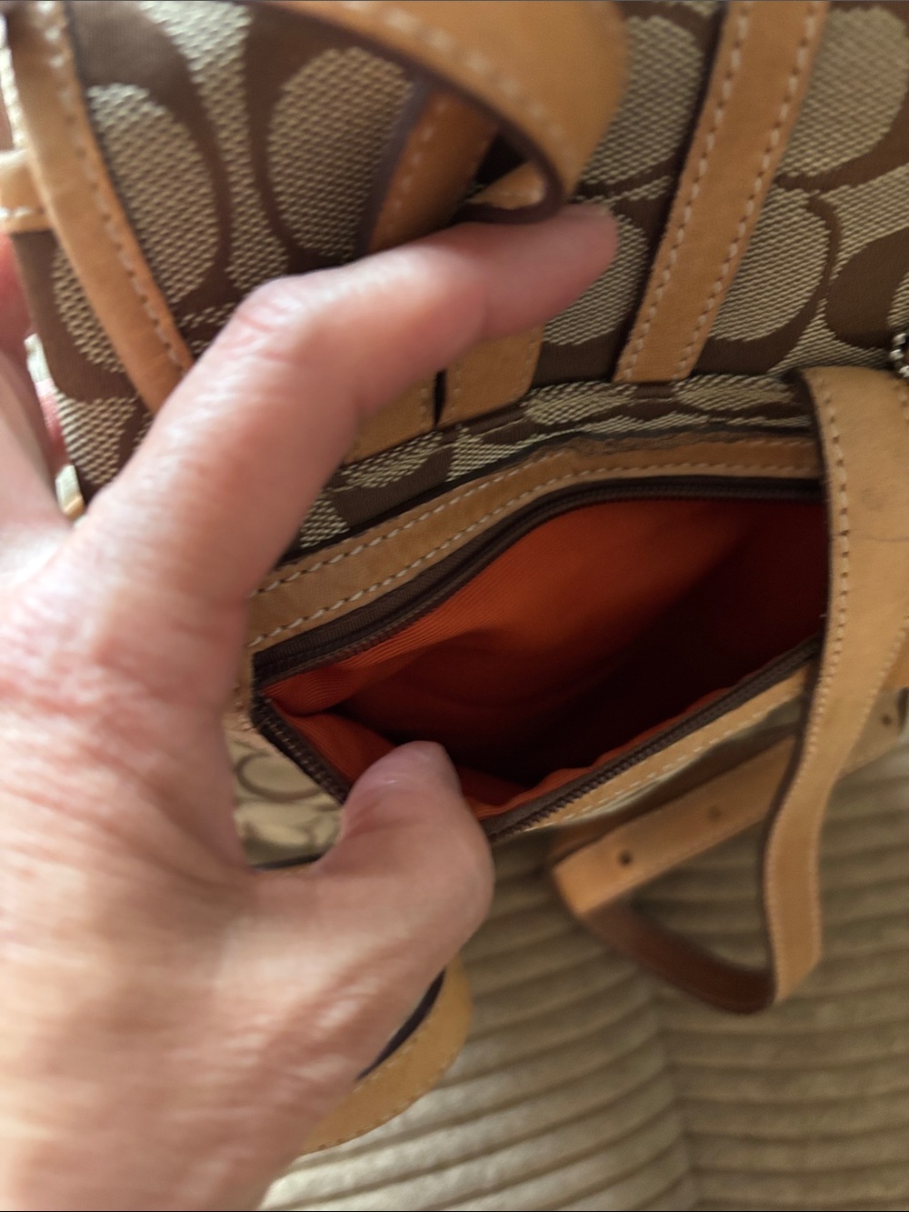 Coach Canvas Signature Backpack in Brown and Tan - Picture 6 of 9